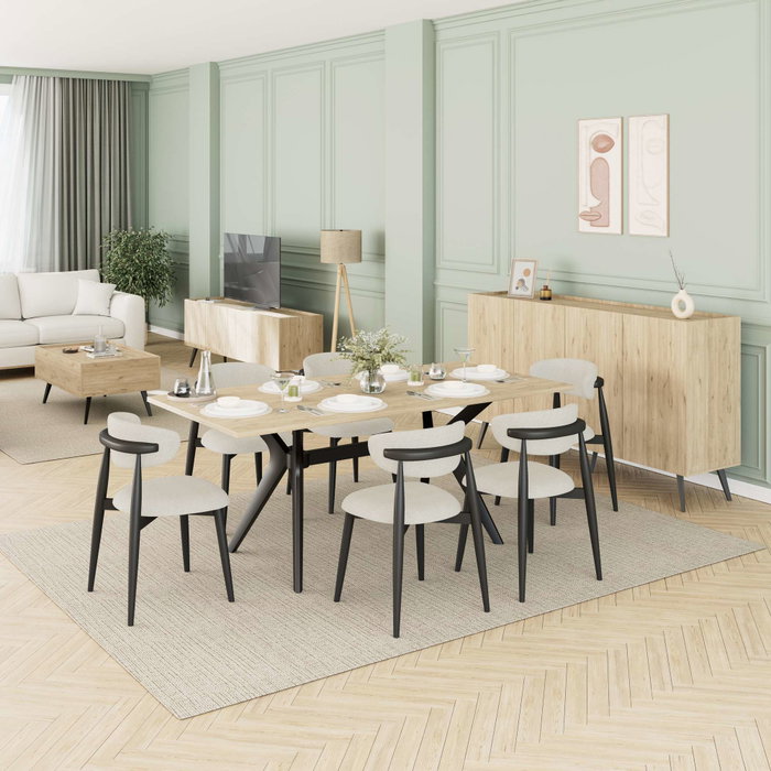 Hanah Home Mesa de Comedor Luna en Roble Hanah Home Mesa de Comedor Luna en Roble